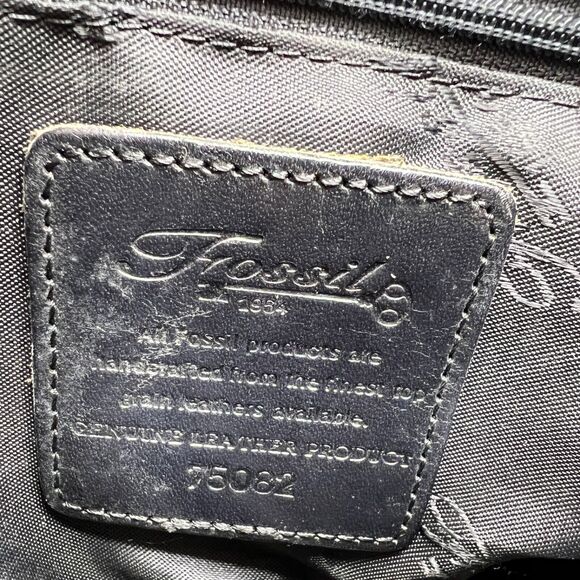 As Is Fossil 1954 Leather Crossbody Bag with Key Black New American Classic - Picture 10 of 13